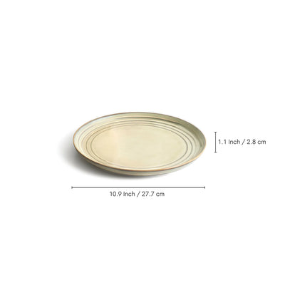 ExclusiveLane 'Wheat Serenity' Porcelain Dinner Plates (Set of 2, Microwave Safe, Hand Glazed)