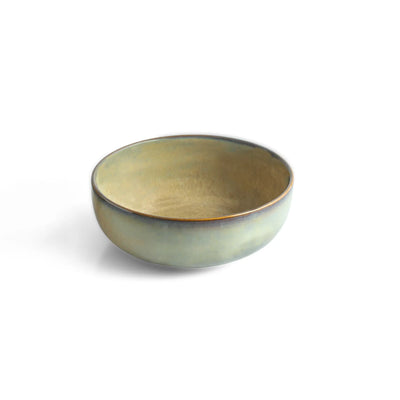 ExclusiveLane 'Wheat Serenity' Porcelain Serving/Snack Bowls (Set Of 2, 650 ML, Microwave Safe, Hand Glazed)