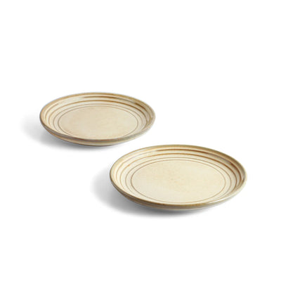 ExclusiveLane 'Wheat Serenity' Porcelain Quarter Plates (Set of 2, Microwave Safe, Hand Glazed)