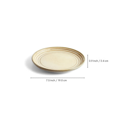 ExclusiveLane 'Wheat Serenity' Porcelain Quarter Plates (Set of 2, Microwave Safe, Hand Glazed)
