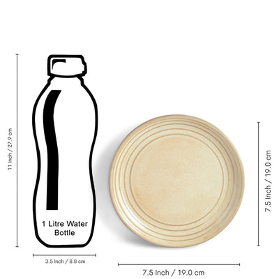 ExclusiveLane 'Wheat Serenity' Porcelain Quarter Plates (Set of 2, Microwave Safe, Hand Glazed)