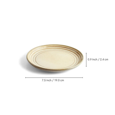 ExclusiveLane 'Wheat Serenity' Porcelain Quarter Plates (Set of 4, Microwave Safe, Hand Glazed
