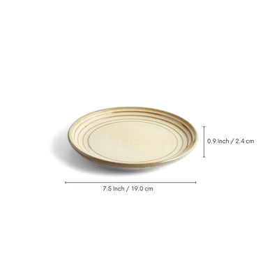 ExclusiveLane 'Wheat Serenity' Porcelain Quarter Plates (Set of 6, Microwave Safe, Hand Glazed)