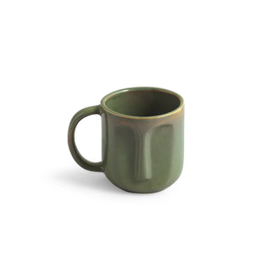 ExclusiveLane 'Sage Serenity' Porcelain Tea & Coffee Mugs (Set of 4, 380 , Microwave Safe, Hand Glazed)