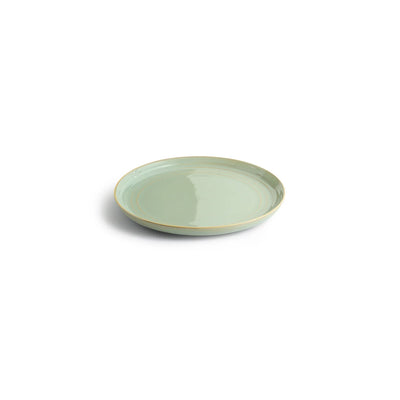 ExclusiveLane 'Sage Serenity' Porcelain Dinner Plates (Set of 2, Microwave Safe, Hand Glazed)