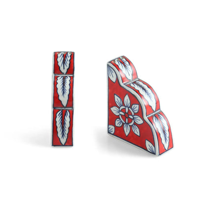 ExclusiveLane 'Blooming Duo' Ceramic Salt & Pepper Shakers Set (50 ML, Hand-Painted)