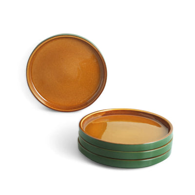 ExclusiveLane 'Forest Canopy' Ceramic Dinner Plates (Set of 4, Microwave Safe, Hand Glazed)