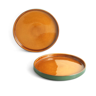 ExclusiveLane 'Forest Canopy' Ceramic Dinner Plates (Set of 2, Microwave Safe, Hand Glazed)