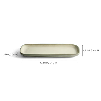 ExclusiveLane 'Wheat Serenity' Porcelain Serving Platter (Set of 1, Microwave Safe, Hand Glazed)