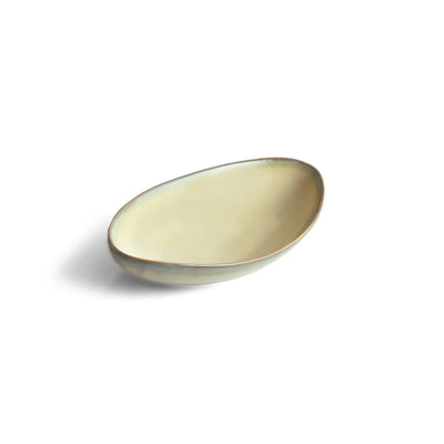 ExclusiveLane 'Wheat Serenity' Porcelain Serving Platter (Set of 1, 320 ML, Microwave Safe, Hand Glazed)