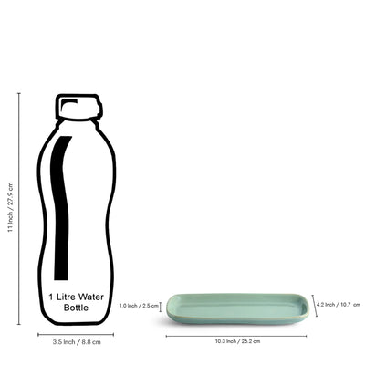 ExclusiveLane 'Sage Serenity' Porcelain Serving Platter (Microwave Safe, Hand Glazed)