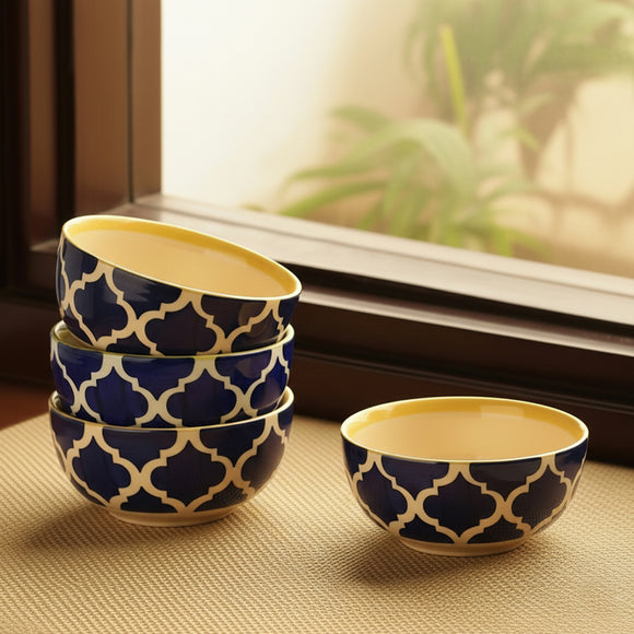  'Two Mediterranean Bowls' Handpainted Serving Bowls In Ceramic (Set Of 4)
