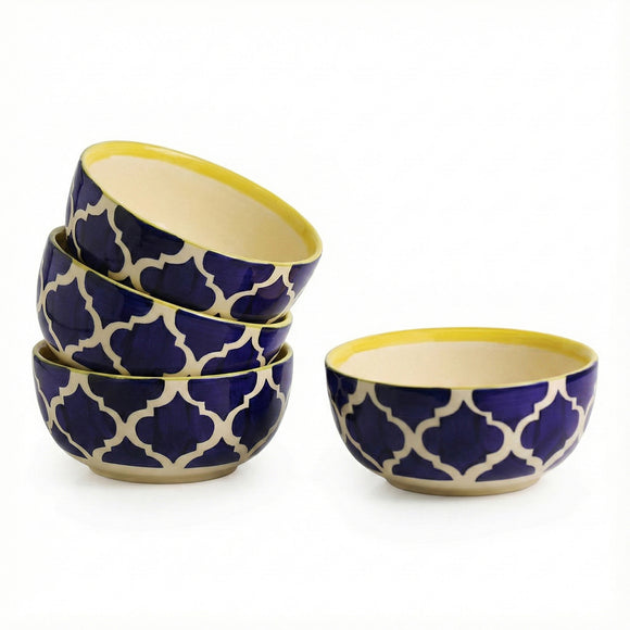 'Two Mediterranean Bowls' Handpainted Serving Bowls In Ceramic (Set Of 4)