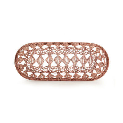 'The Knotted Mesh' Handwoven Fruit Basket In Iron (Copper Finish)