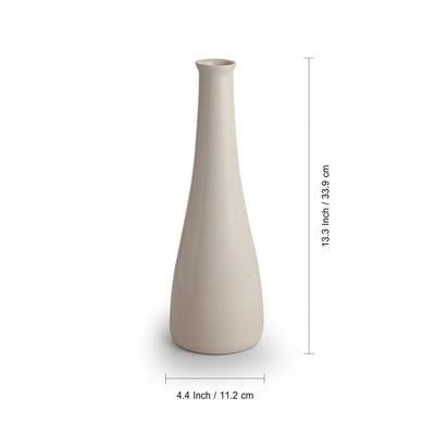 'Minimalistic Elevated' Decorative Ceramic Vase (Handglazed Studio Pottery, 13.3 Inches)