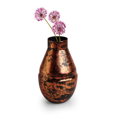 'Copper Ore' Antique Metal Flower Vase (Iron, Hand-Painted, 7.1 Inches)