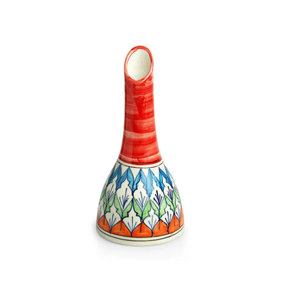 'Mughal Floral' Decorative Ceramic Vase (23.6 cm, Hand-Painted Studio Pottery)