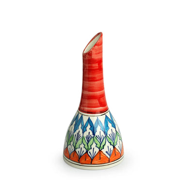 'Mughal Floral' Decorative Ceramic Vase (23.6 cm, Hand-Painted Studio Pottery)