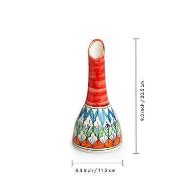 'Mughal Floral' Decorative Ceramic Vase (23.6 cm, Hand-Painted Studio Pottery)