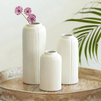 'Zen' Decorative Ceramic Vases (Set of 3, Handglazed Studio Pottery)