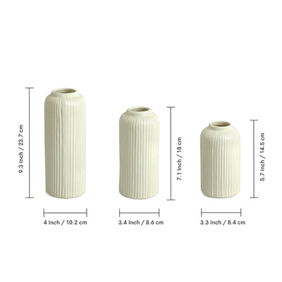 'Zen' Decorative Ceramic Vases (Set of 3, Handglazed Studio Pottery)