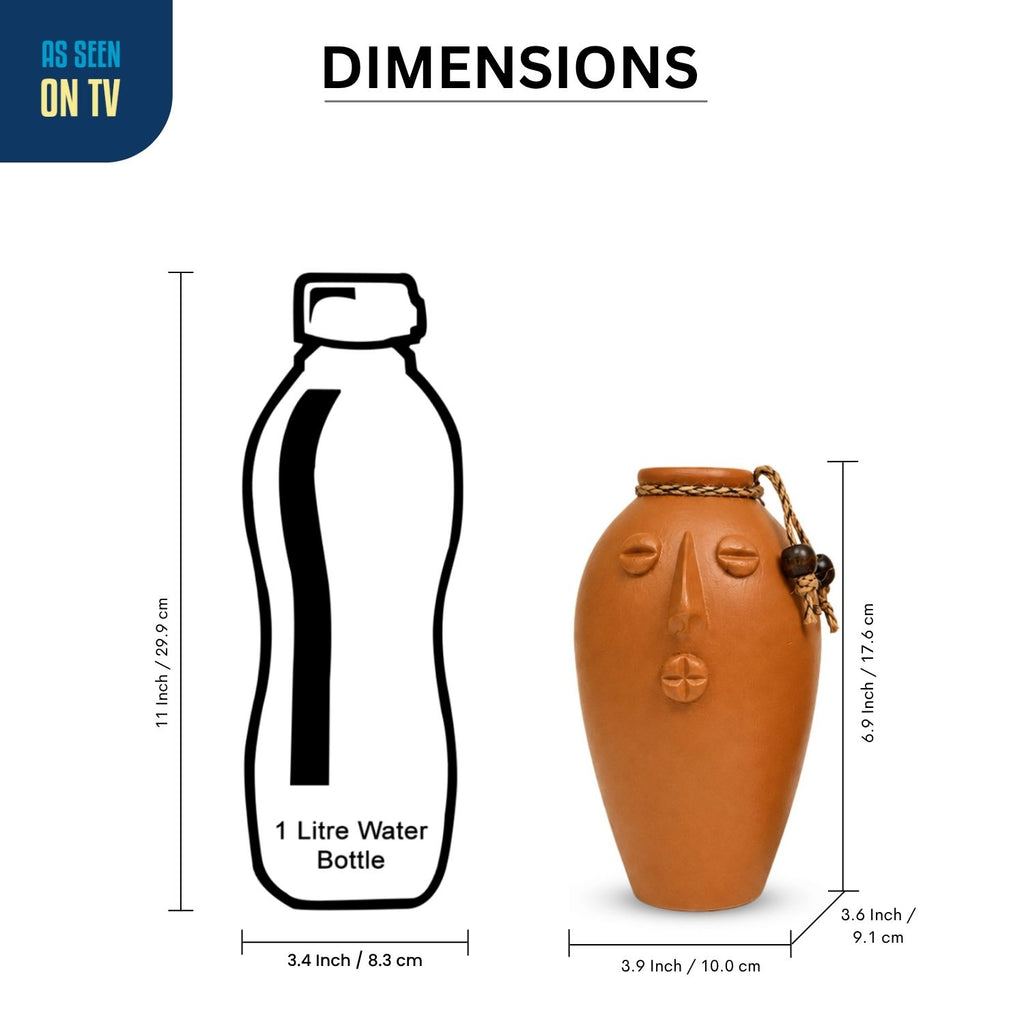 Earthen Charm Terracotta Decorative Vase (17.6 cm, Handmade)