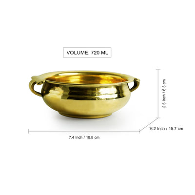 Zeenat' Handcrafted Brass Decorative Urli Bowl (7.4 Inches, 720 ml, 0.3 Kg)