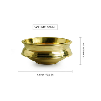Zeenat' Handcrafted Brass Decorative Urli Bowl (4.8 Inches, 360 ml, 0.44 Kg)