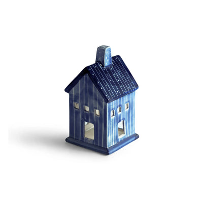 ExclusiveLane 'Swiss-Style Cottage' Ceramic Table Tea Light Holder (Hand-Painted, 20.9 Cms)