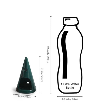 ExclusiveLane 'Cone Trio' Ceramic Table Tea Light Holder (Set Of 3, Hand-Glazed, 15.5 Cms)