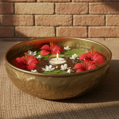ExclusiveLane 'Swarna Kalash' Iron Decorative Urli Bowl (Handcrafted, 20.3 Cm)