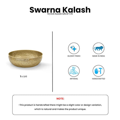 ExclusiveLane 'Swarna Kalash' Iron Decorative Urli Bowl (Handcrafted, 20.3 Cm)