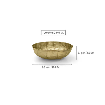 ExclusiveLane 'Kamal Pushp' Iron Decorative Urli Bowl (Hand-Etched, 25.2 Cm)
