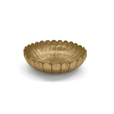 ExclusiveLane 'KamalPatra' Aluminium Urli Bowl (Hand-Etched, 6.4 Cm)