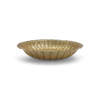 ExclusiveLane 'AmritPatra' Aluminium Urli Bowl (Hand-Etched, 4.4 Cm)