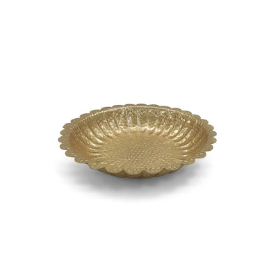 ExclusiveLane 'AmritPatra' Aluminium Urli Bowl (Hand-Etched, 4.4 Cm)