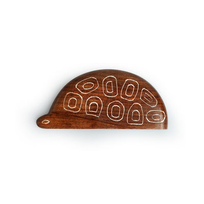 Turtle' Handcrafted Fridge Magnet (Sheesham Wood, Dark Brown)
