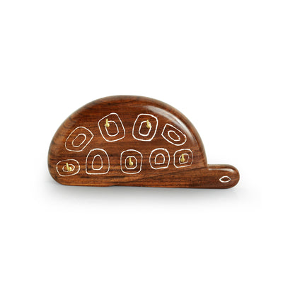 Turtle' Decorative Key Holder (5 Hooks, Sheesham Wood, Handcrafted)