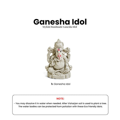 ExclusiveLane 'Spiritual Ganesha' Eco-Friendly Biodegradable Decorative Lord Ganesha Murti (10 Cm, Handmade)