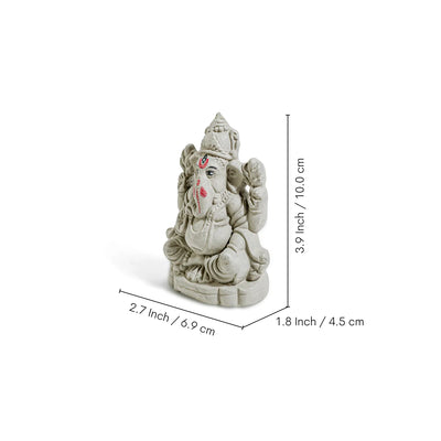 ExclusiveLane 'Spiritual Ganesha' Eco-Friendly Biodegradable Decorative Lord Ganesha Murti (10 Cm, Handmade)
