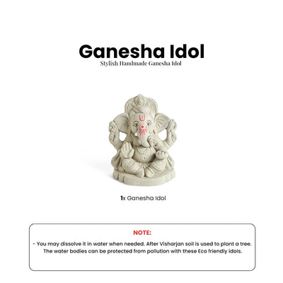 ExclusiveLane 'Spiritual Ganesha' Eco-Friendly Biodegradable Decorative Lord Ganesha Murti (15.6 Cm, Handmade)