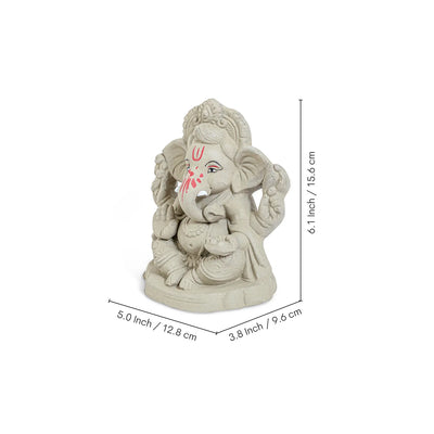 ExclusiveLane 'Spiritual Ganesha' Eco-Friendly Biodegradable Decorative Lord Ganesha Murti (15.6 Cm, Handmade)