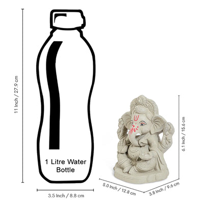 ExclusiveLane 'Spiritual Ganesha' Eco-Friendly Biodegradable Decorative Lord Ganesha Murti (15.6 Cm, Handmade)