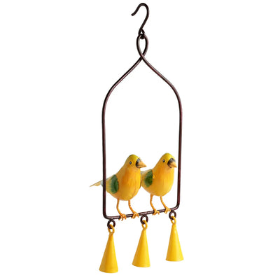 ‘Cannery Twittery’ Hand-Painted Decorative Hanging Wind Chime In Metal