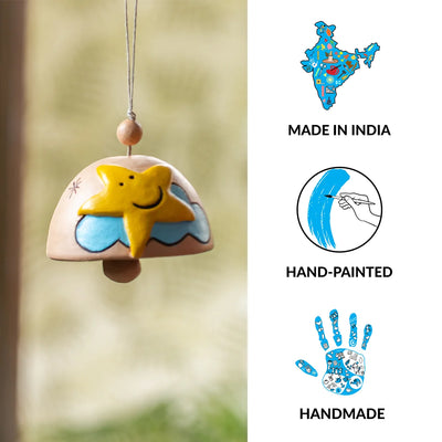 'Shooting Star' Handmade Wind Chime & Decorative Hanging In Terracotta
