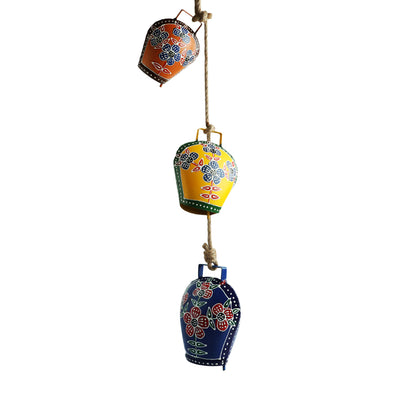 Christmas Bells' Kutch Decorative Hanging Wind Chime (Iron | Multicolour)