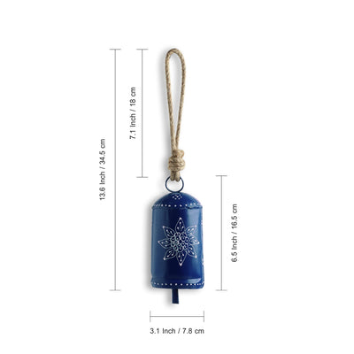 Windsong' Kutch Metal Decorative Hanging Wind Chime (Blue)