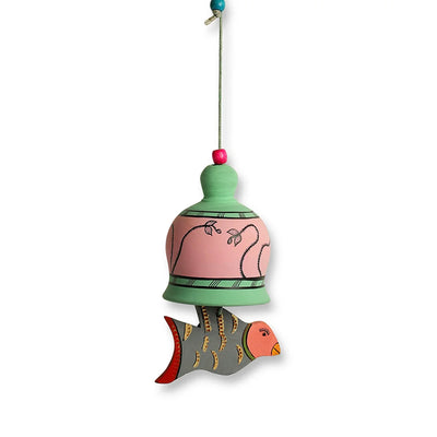 'Flappy Bird' Terracotta Decorative Hanging (Multicolored, Hand-Painted)