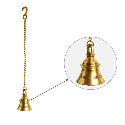 Pavitra Pooja' Decorative Hanging Pure Brass Bell (11 cm, 400 grams, Handcarved)