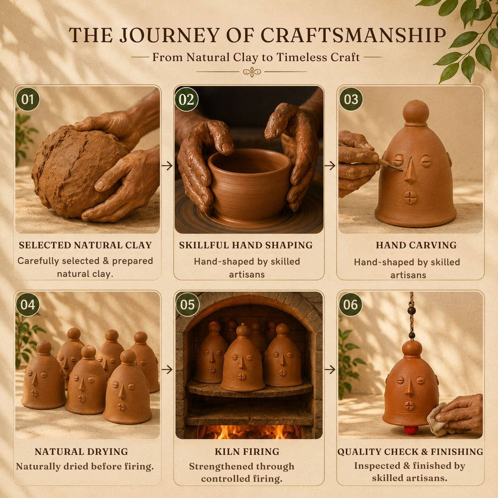 Earthen Rhythm Terracotta Decorative Hanging (12.5 cm, Handmade)
